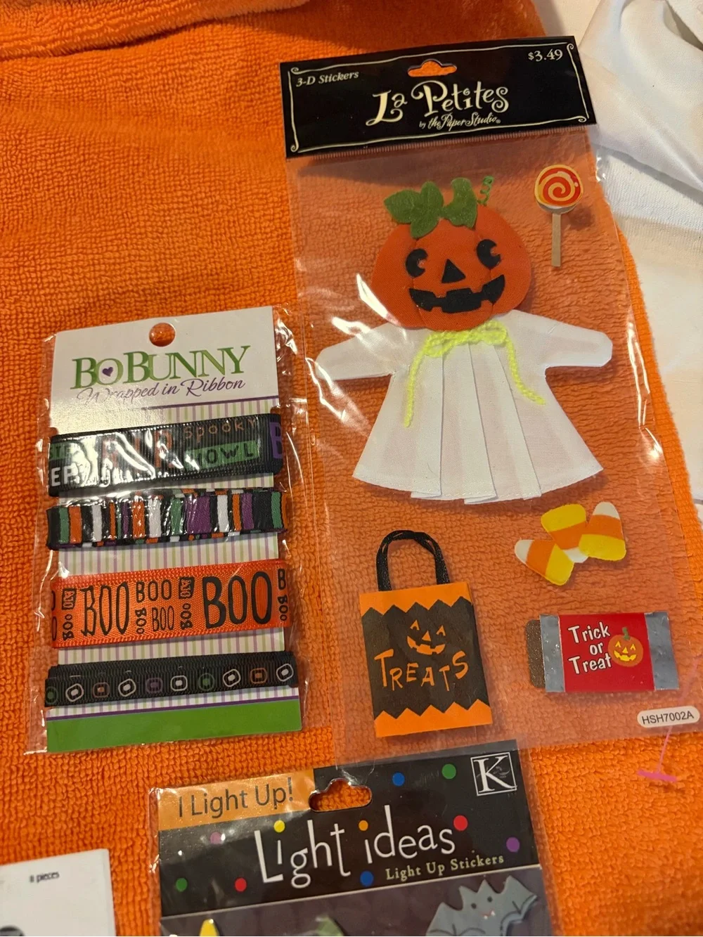 Halloween lot of 13 sealed NEW pkg’sassorted Party Craft Embellishments - Orange